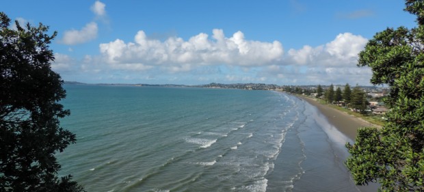 View getting out of Orewa where I had a coffee and got myself a new book.