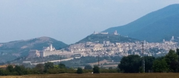 Assisi from the approach to Santa Maria degli angeli